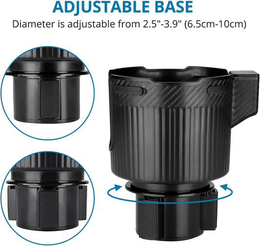 AUTOUTLET Adjustable Car Cup Holder Expander - Universal Fit for Yeti, Hydro Flask, 32/40oz & Large Bottles/Mugs (2.5"-3.9")