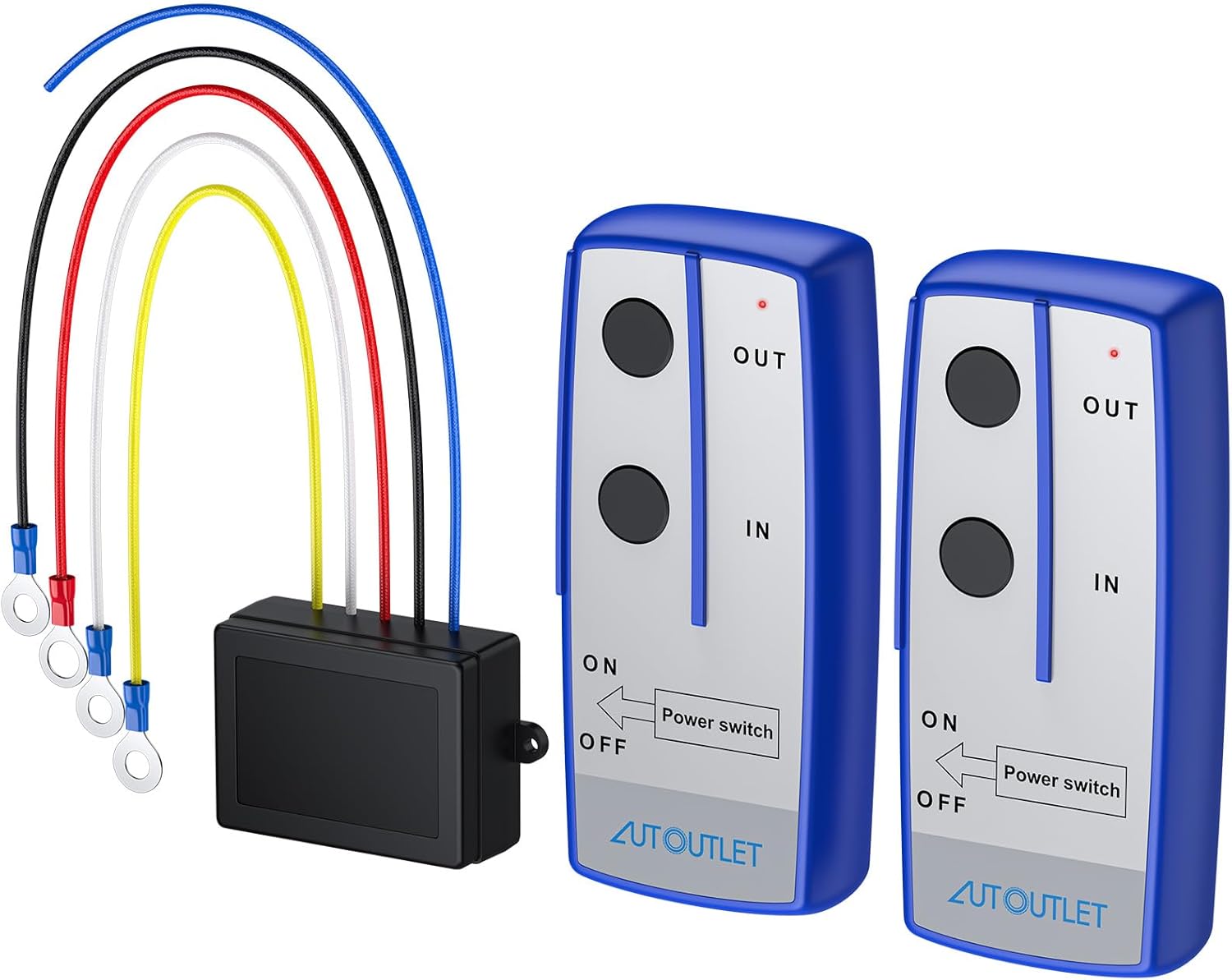 AUTOUTLET 2PCS Wireless Elektrische Seilwinde Funkfernbedienung, Reichweite 100 Fuß, 12V Motorwinde Toröffner Controller Fernsteuerung Set für Winde Kipper LKW ATV