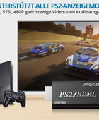 AUTOUTLET PS2 zu HDMI Konverter, PS2 zu HDMI Adapter Konverter PS2 auf HDMI Konverter mit 3,5 mm Kopfhörer Audio Buchse und 1,5m HDMI Kabel, für PS2 HDTV HDMI Monitor
