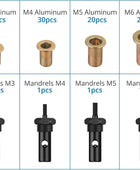 AUTOUTLET Nietmutternzange Set, Profi Hand Nietzange mit M3 M4 M5 M6 Dorne und 100pcs Nieten, 8