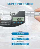 AUTOUTLET 0-25mm ABS Stainless Steel Multifunction Digital LCD Display Micrometer 0.001mm Electronic Micrometer Caliper