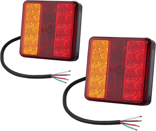 AUTOUTLET 2X Rückleuchten Set, 22LED Lichter Heckanzeige Anhängerbeleuchtung für KFZ LKW Anhänger 12V, E-geprüft, mit Kennzeichenbeleuchtung Funktion, für Straßenverkehr zugelassen