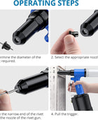 AUTOUTLET Pneumatic Rivet Gun Kit Heavy-Duty Riveter 4 Sizes Air Hydraulic Riveting Tool for Manufacturing Fields