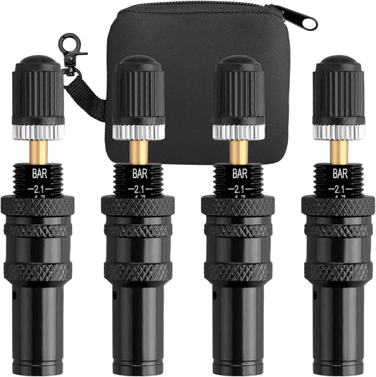 AUTOUTLET Adjustable Auto-Stop Tire Deflator Kit (4-Piece) - Precision 10-30 PSI for Off-Road 4x4, SUVs, Trucks & RVs