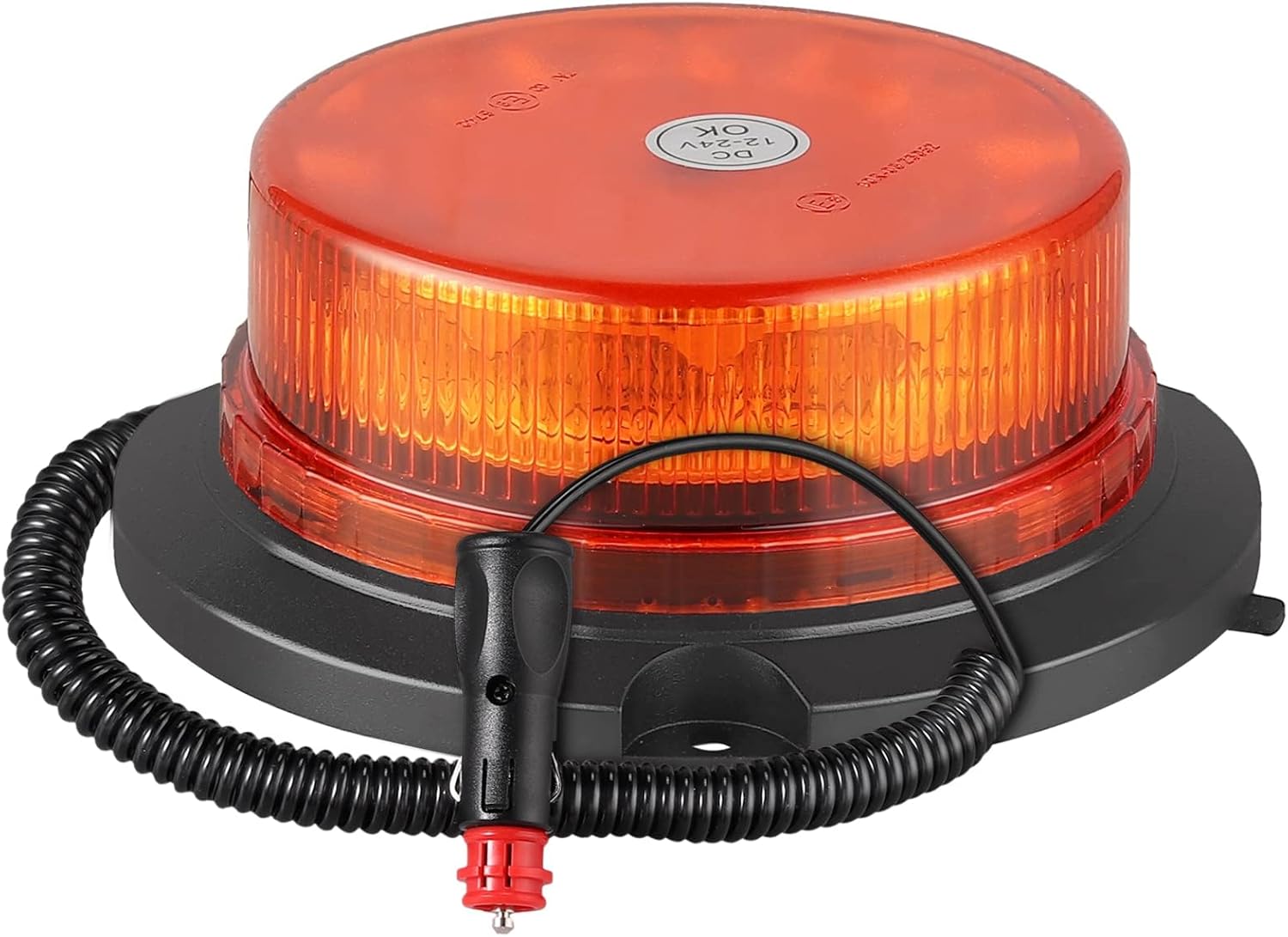 AUTOUTLET LED Rotating Flashing Amber Beacon | 12LED 10V-30V Magnetic Flashing Beacon Warning Light | Emergency Vehicle Safety Light CE, ROHS, ECE R10 R65 Certified for Trucks and Forklifts