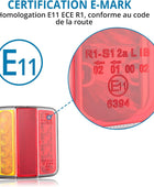 AUTOUTLET Feux Arrière Remorque Feux de Remorque Montage à Vis Câble de 7,5m 7 Broches 18 LEDs Super Claires avec E Mark E11 pour La Circulation Routière pour Camping-Car Camion Poids Lourd Tracteur
