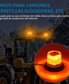 AUTOUTLET LED Rotating Flashing Amber Beacon | 12LED 10V-30V Magnetic Flashing Beacon Warning Light | Emergency Vehicle Safety Light CE, ROHS, ECE R10 R65 Certified for Trucks and Forklifts