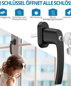 AUTOUTLET Fenstergriffe abschliessbar, 4 Stück Fenstergriff abschließbar Aluminium, Fensterschloss Fenstersicherung Kindersicherung Balkontürgriff mit Schloss in Stiftlänge 35mm für Fenster (schwarz)