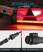 AUTOUTLET Lot de 60 feux arrière de remorque - Éclairage LED 13 broches - Câble amovible de 5 m et 5 fonctions - Éclairage de remorque de voiture et camion - Certifié E11 (pas d'éclairage de plaque
