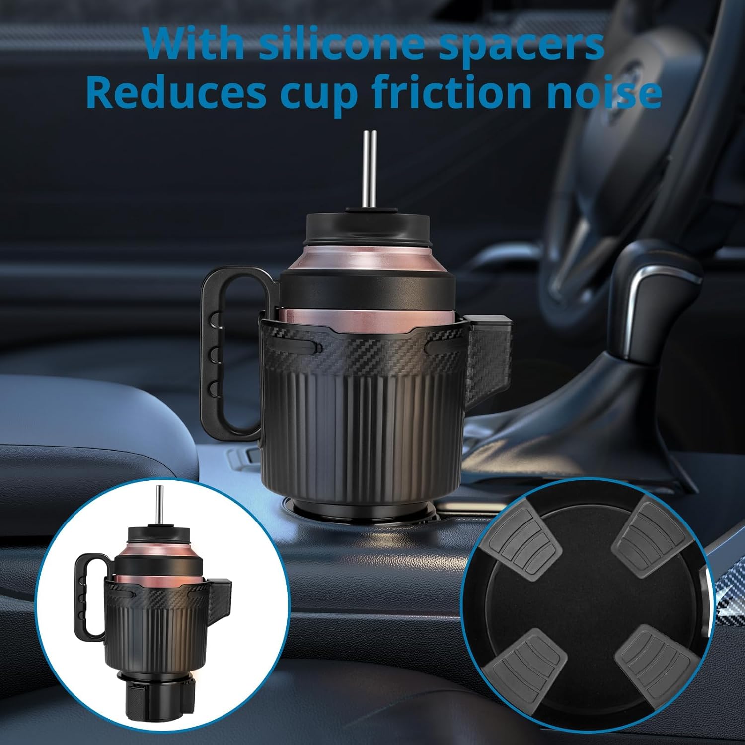AUTOUTLET Adjustable Car Cup Holder Expander - Universal Fit for Yeti, Hydro Flask, 32/40oz & Large Bottles/Mugs (2.5"-3.9")