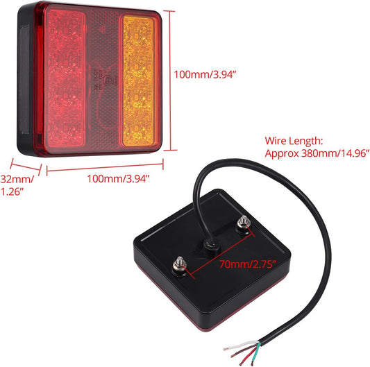 AUTOUTLET 2X Rückleuchten Set, 22LED Lichter Heckanzeige Anhängerbeleuchtung für KFZ LKW Anhänger 12V, E-geprüft, mit Kennzeichenbeleuchtung Funktion, für Straßenverkehr zugelassen