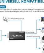 AUTOUTLET PS2 zu HDMI Konverter, PS2 zu HDMI Adapter Konverter PS2 auf HDMI Konverter mit 3,5 mm Kopfhörer Audio Buchse und 1,5m HDMI Kabel, für PS2 HDTV HDMI Monitor