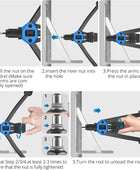 AUTOUTLET 13 Inch 2 in 1 Riveter Kit for Blind Rivets with 110 Nuts M3-M12 and 50 Blind Rivets (3.2-6.4 mm), Professional Manual Riveter