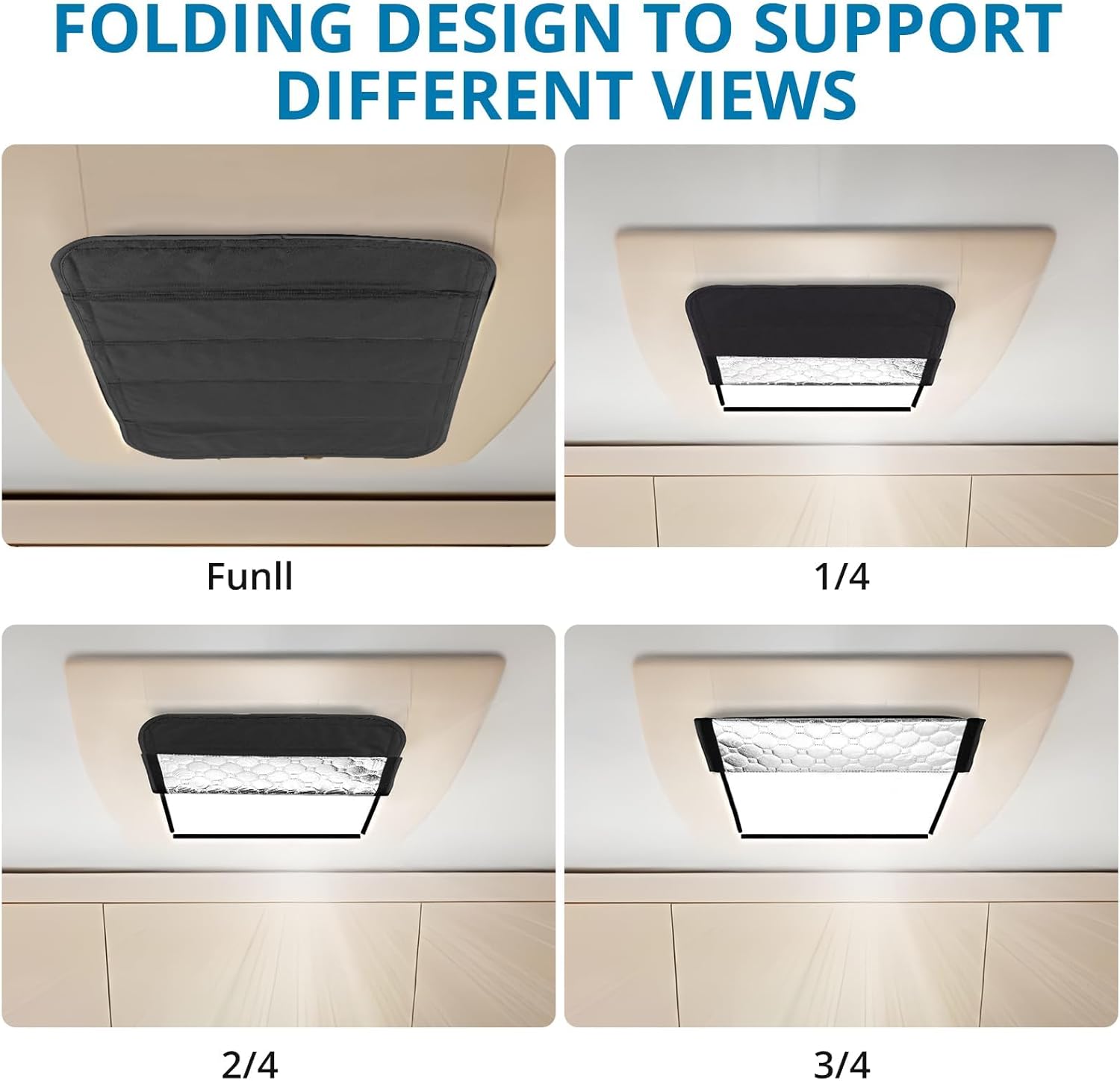 AUTOUTLET Magnetic RV Window Shade 25"x16", Blackout Camper Window Cover with Reflective Silver Coating, UV Protection & Privacy for Trailer, Motorhome, Caravan