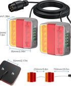 AUTOUTLET Feux Arrière Remorque Feux de Remorque Montage à Vis Câble de 7,5m 7 Broches 18 LEDs Super Claires avec E Mark E11 pour La Circulation Routière pour Camping-Car Camion Poids Lourd Tracteur