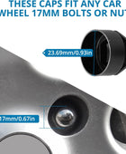 AUTOUTLET 24 PCS Black Wheel Nut Caps 17 mm Internal Diameter Universal Fit with Removal Tool & Locking Caps for Cars Prevents Rust Easy Installation