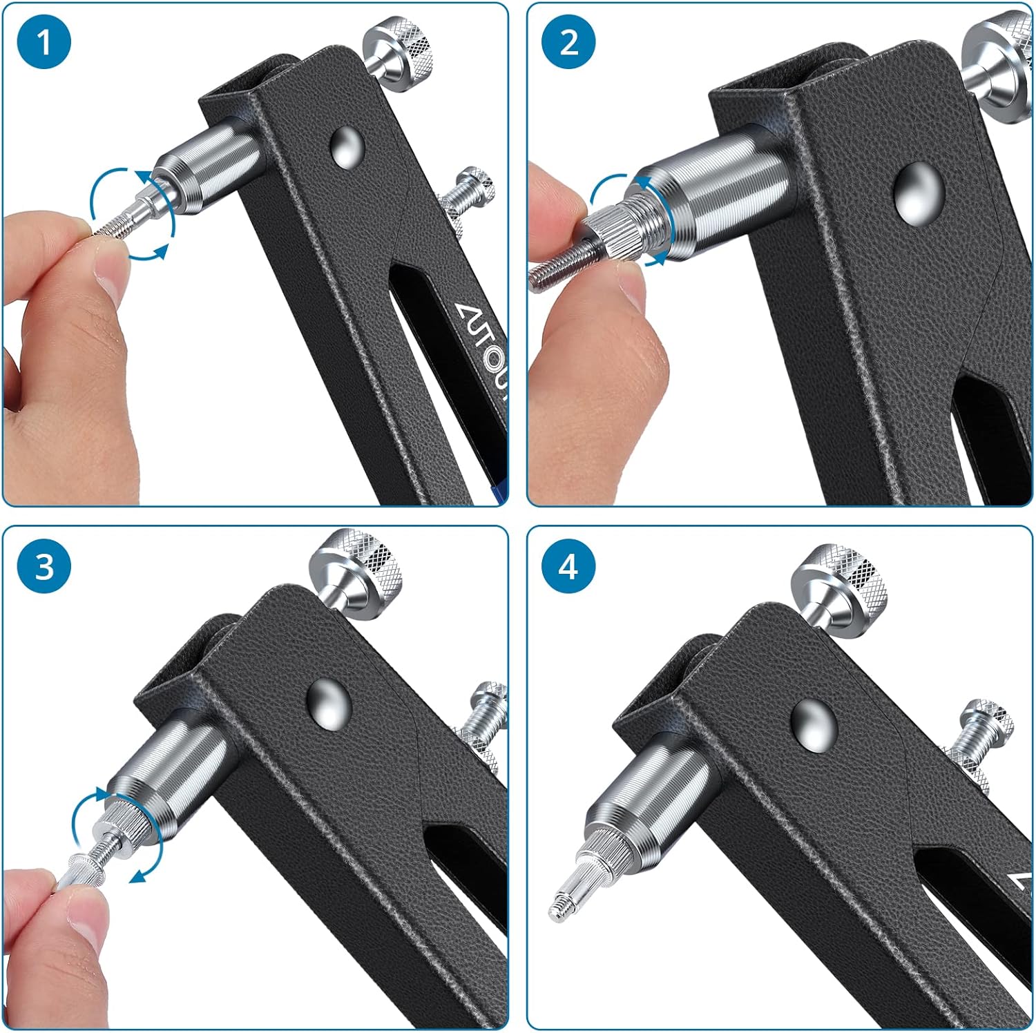 Nietzange Set, AUTOUTLET 86 Stück Nietmutternzange Set Gewindeeinsatz Nietpistolen Werkzeug, mit M3 M4 M5 M6 M8 Dorne und 80PCS Nietmuttern, 10" Nietzange Gewinde Blindnietzange vernieten Kit-Blau