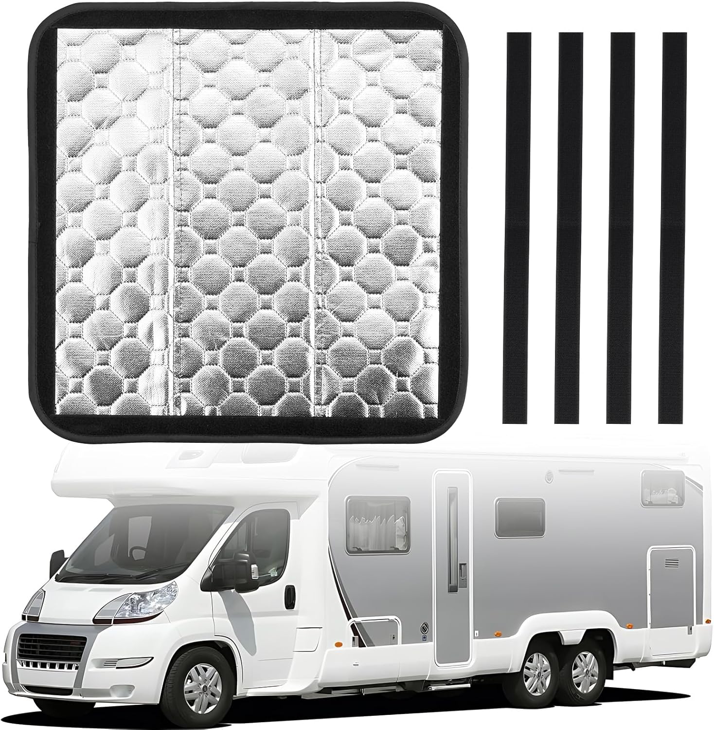 AUTOUTLET Magnetic RV Window Shade 25"x16", Blackout Camper Window Cover with Reflective Silver Coating, UV Protection & Privacy for Trailer, Motorhome, Caravan