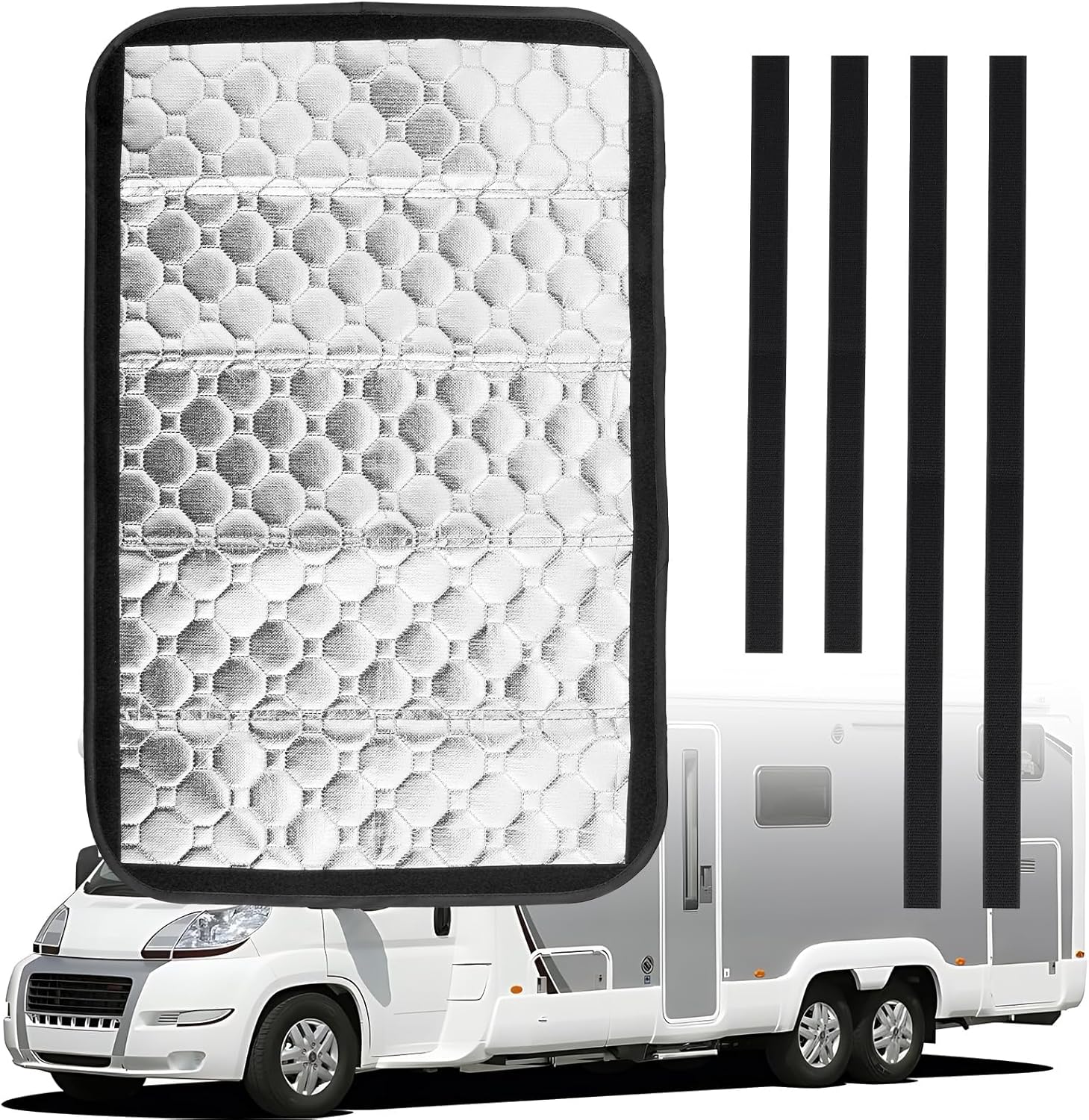 AUTOUTLET Magnetic RV Window Shade 25"x16", Blackout Camper Window Cover with Reflective Silver Coating, UV Protection & Privacy for Trailer, Motorhome, Caravan