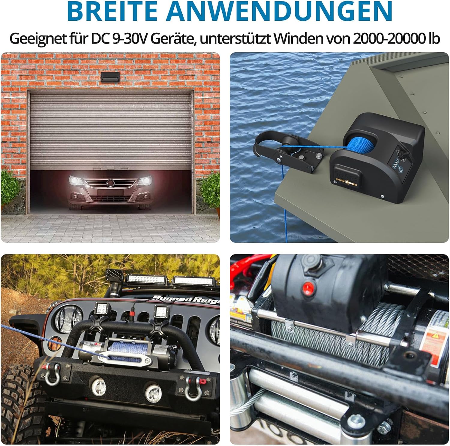 AUTOUTLET 2PCS Wireless Elektrische Seilwinde Funkfernbedienung, Reichweite 100 Fuß, 12V Motorwinde Toröffner Controller Fernsteuerung Set für Winde Kipper LKW ATV