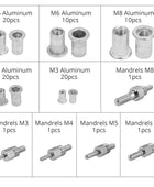 AUTOUTLET 86PCS Threaded Nut Rivet Tool Riveter Rivnut Nutsert Gun