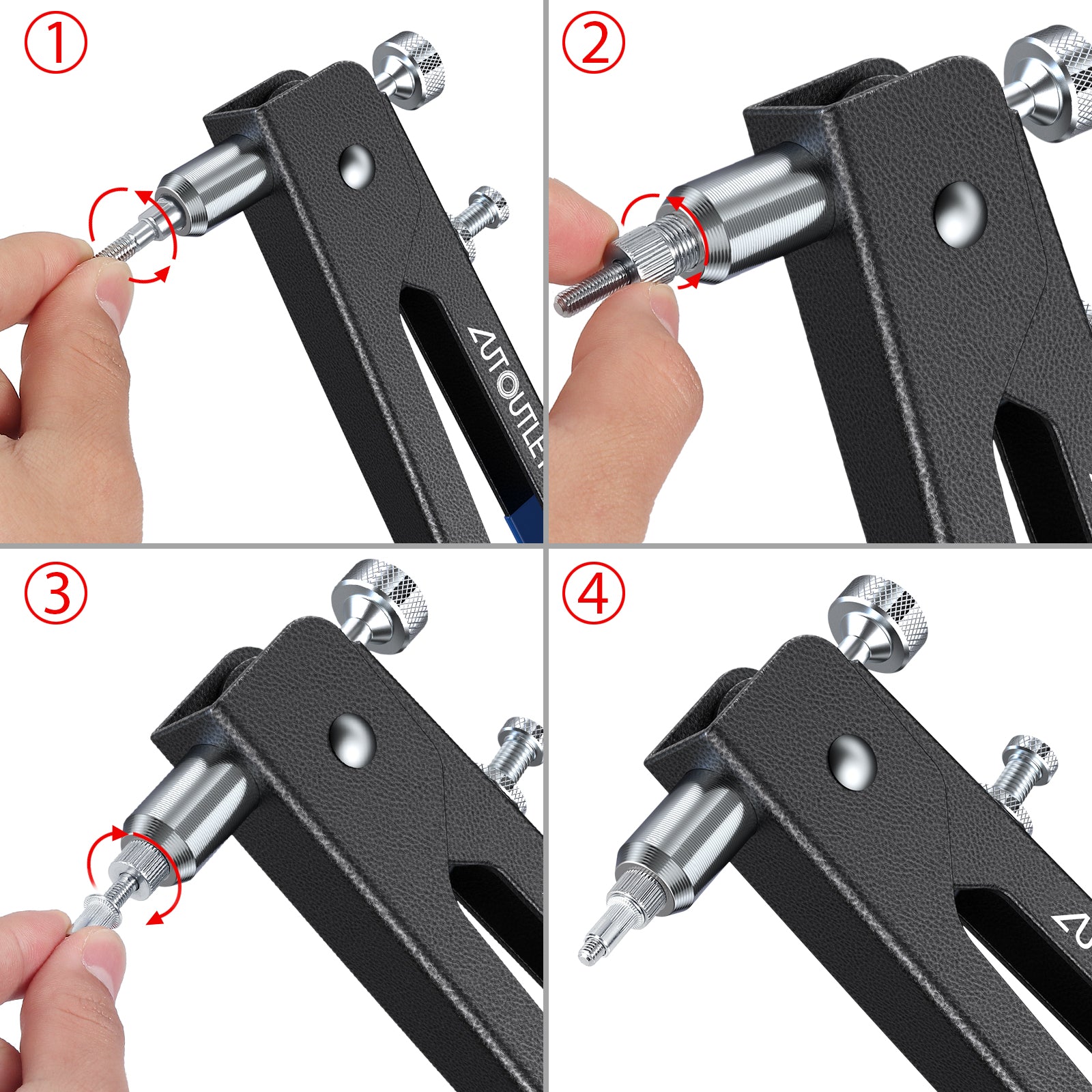 AUTOUTLET 86PCS Threaded Nut Rivet Tool Riveter Rivnut Nutsert Gun