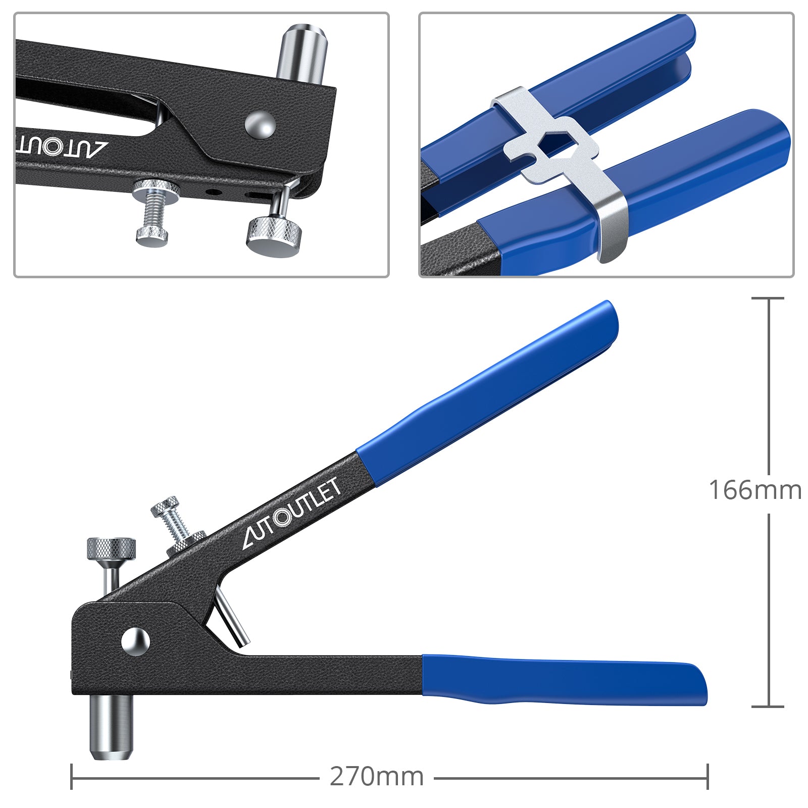 AUTOUTLET 86PCS Threaded Nut Rivet Tool Riveter Rivnut Nutsert Gun