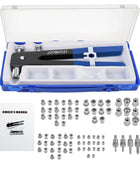 AUTOUTLET 86PCS Threaded Nut Rivet Tool Riveter Rivnut Nutsert Gun