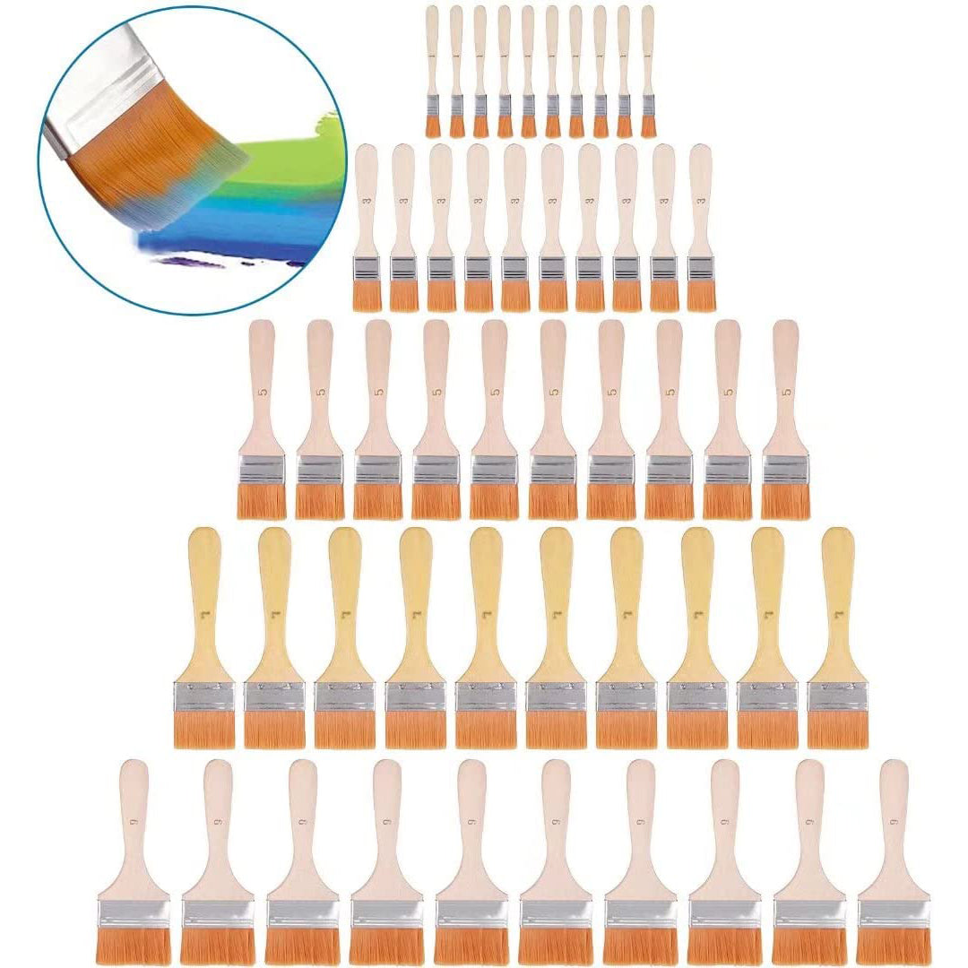 AUTOUTLET 50PCS Paint Brush Set 5 Sizes Glaze Brush