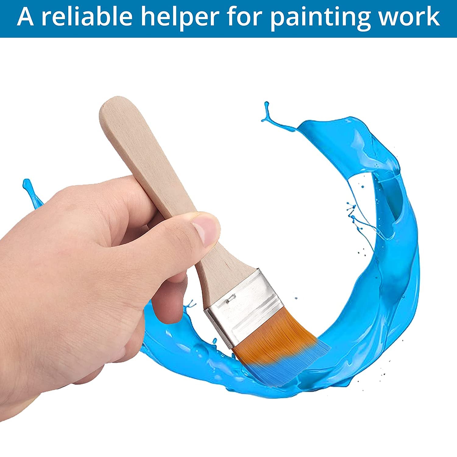 AUTOUTLET 50PCS Paint Brush Set 5 Sizes Glaze Brush