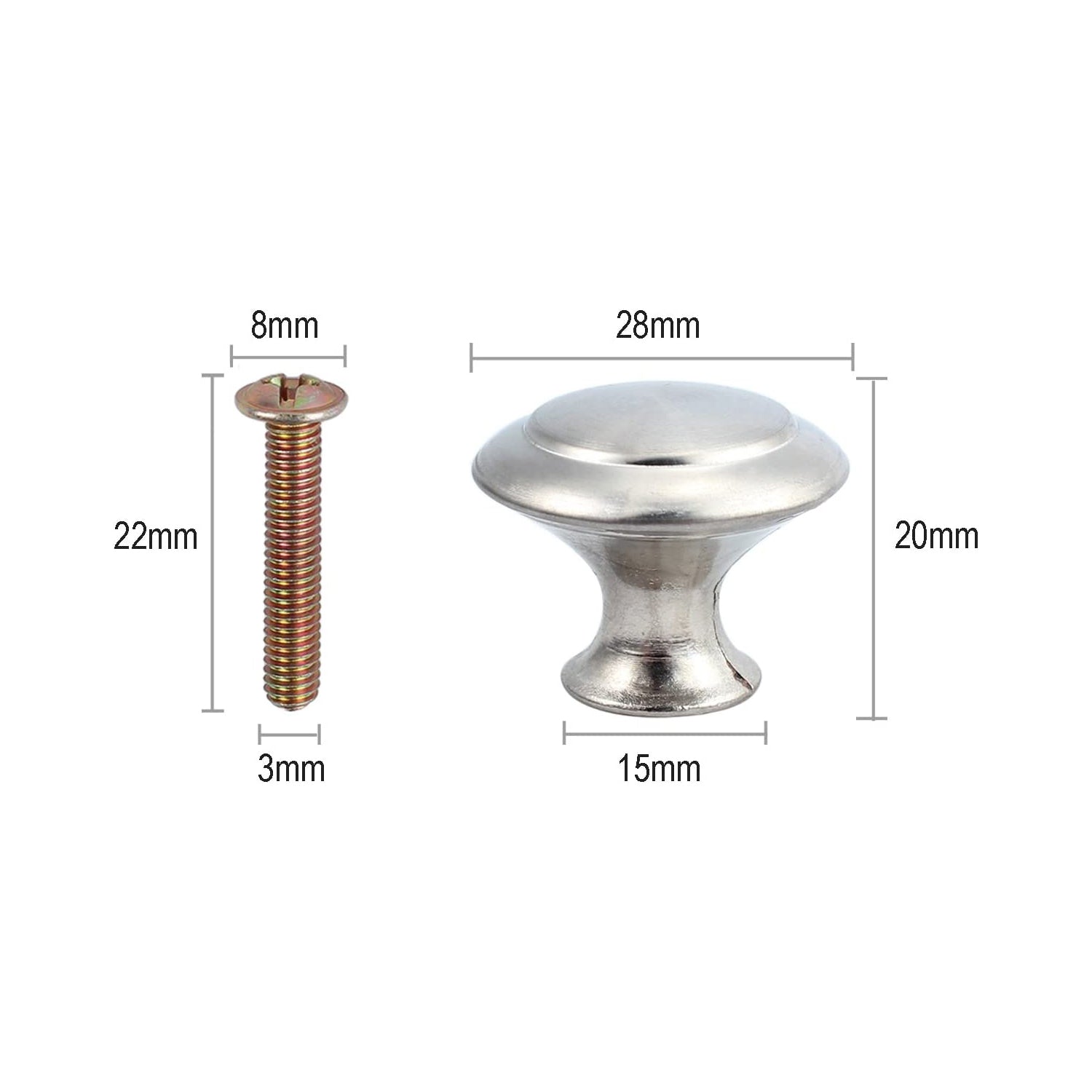 AUTOUTLET 10PCS Cabinet Handle Knobs Silver