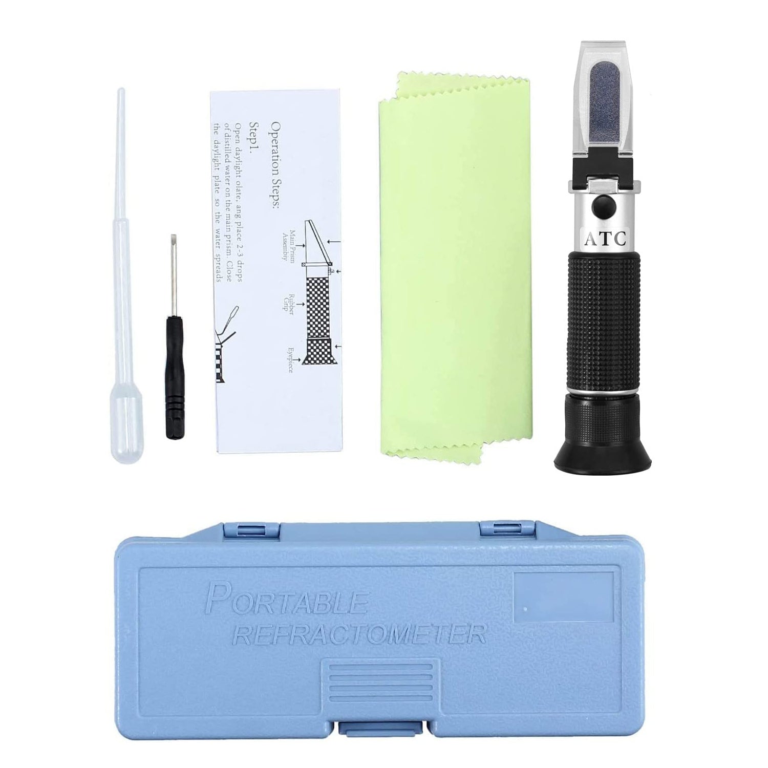 AUTOUTLET Brix Refractometer Aluminum 0~32% Digital LCD Display