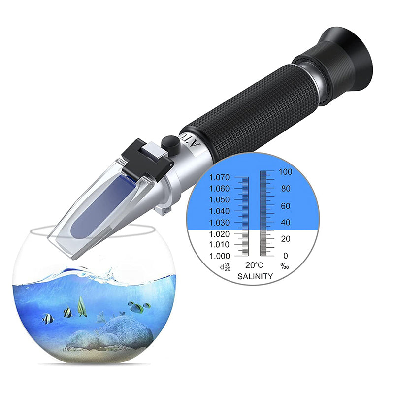 AUTOUTLET Salinity Refractometer,Automatic Temperature Compensation Salt Water Tester Hydrometer