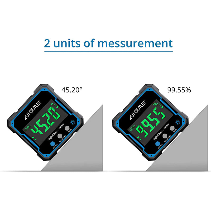 AUTOUTLET Digital Level Box Protractor Angle Finder Level Gauge Waterproof