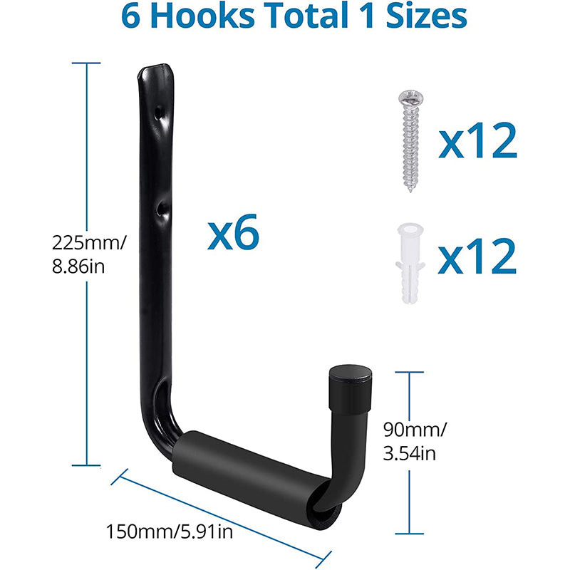 AUTOUTLET 6-Piece Heavy-Duty Storage Hook