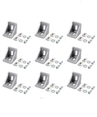AUTOUTLET 10pcs Right Angle Bracket, Right Angle Bracket Connector T-Nut Screw 3030 Aluminum Extrusion Profile