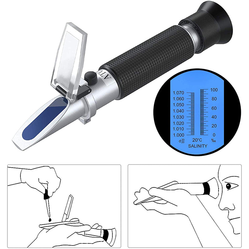 AUTOUTLET Salinity Refractometer,Automatic Temperature Compensation Salt Water Tester Hydrometer
