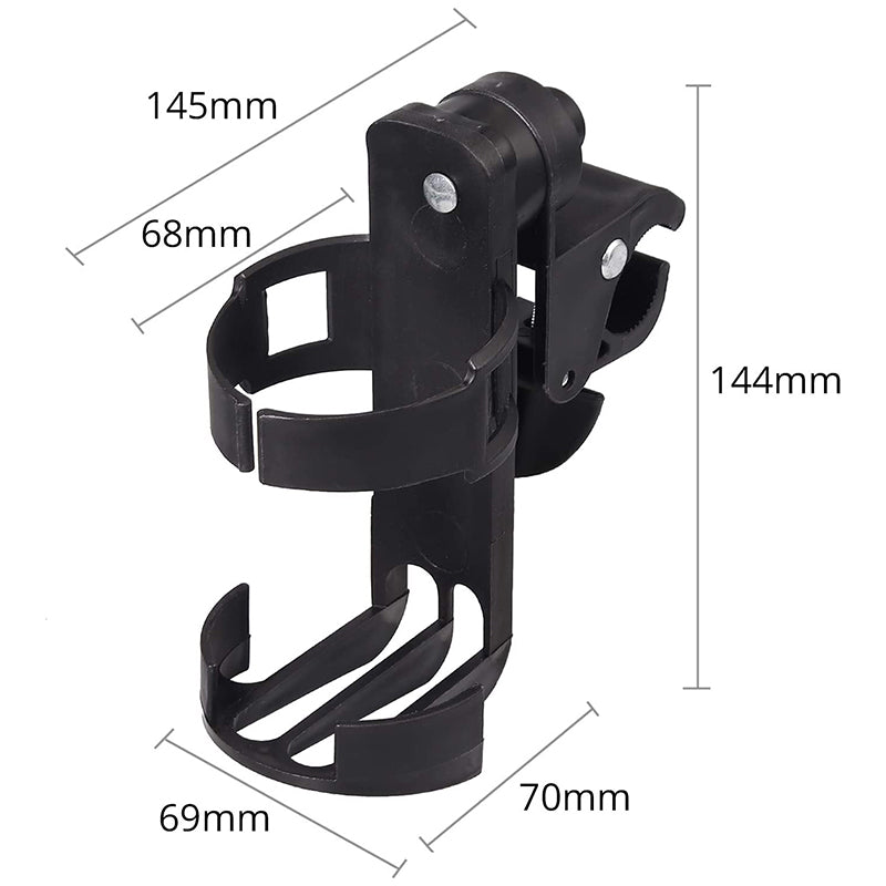 AUTOUTLET 2PCS 360° Black Plastic Bottle Holder Cup Holder Cup