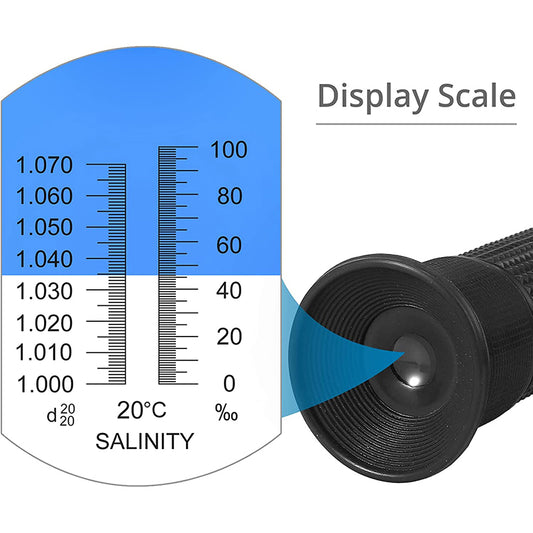 AUTOUTLET Salinity Refractometer for Aquarium Salinity Tester with ATC and Dual Scale 0-100‰