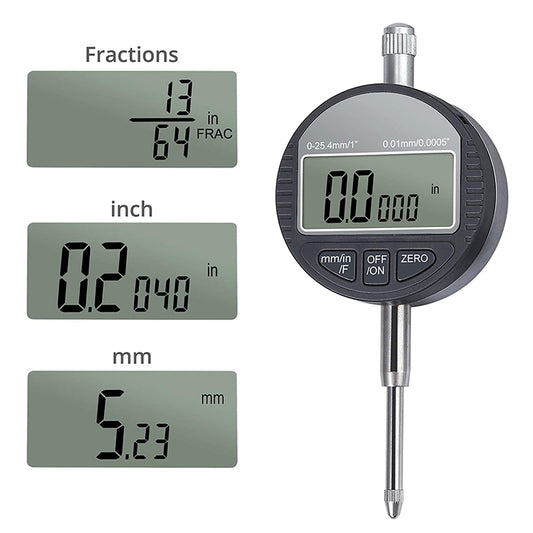 AUTOUTLET DTI Digital Dial Indicator 0.01/0.0005''/1/128” Digital Probe Indicator