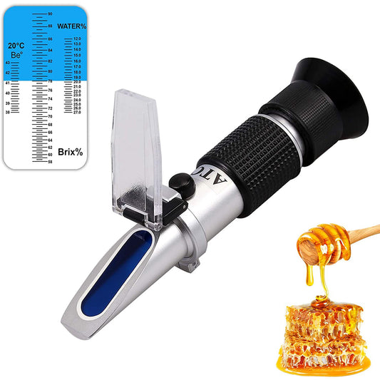 AUTOUTLET Honey Baume Refractometer, 58-90% Brix Scale & 12-27% Honey Water Moisture