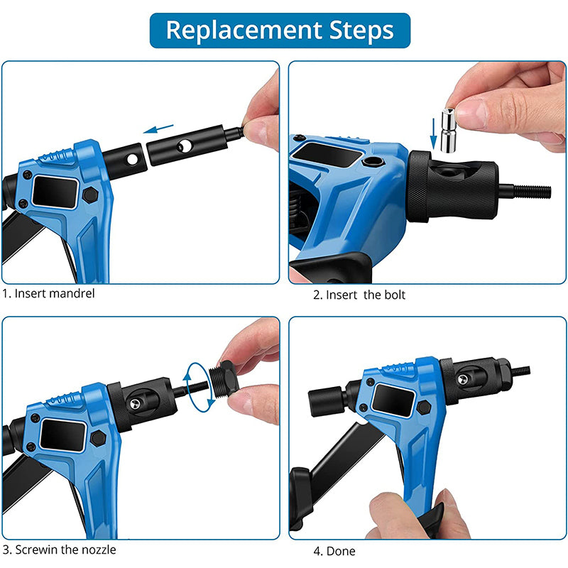 AUTOUTLET 8" RIVET NUT GUN M3 M4 M5,m6,Hand Riveter Rivet Gun Blue