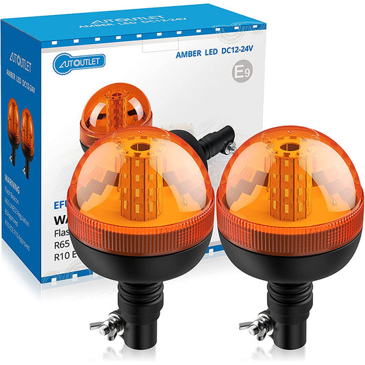 AUTOUTLET 2 PCS Rotating Beacon 40 LED Warning Lights 12V / 24V
