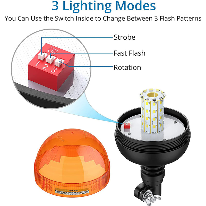 AUTOUTLET 2 PCS Rotating Beacon 40 LED Warning Lights 12V / 24V