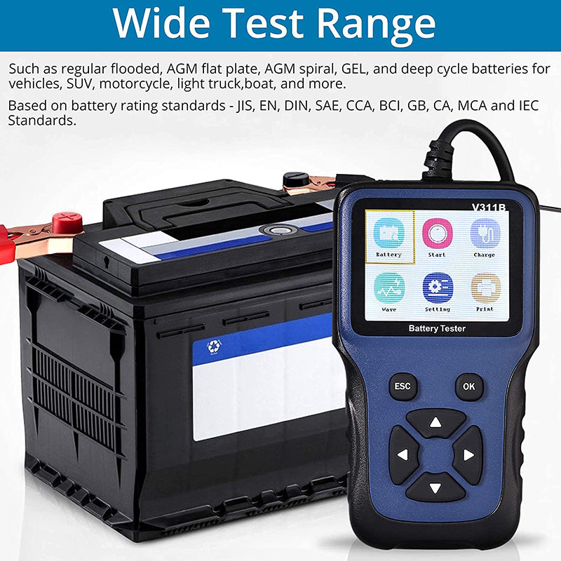 AUTOUTLET Car Battery Tester 12V Load Tester 100-2000 CCA