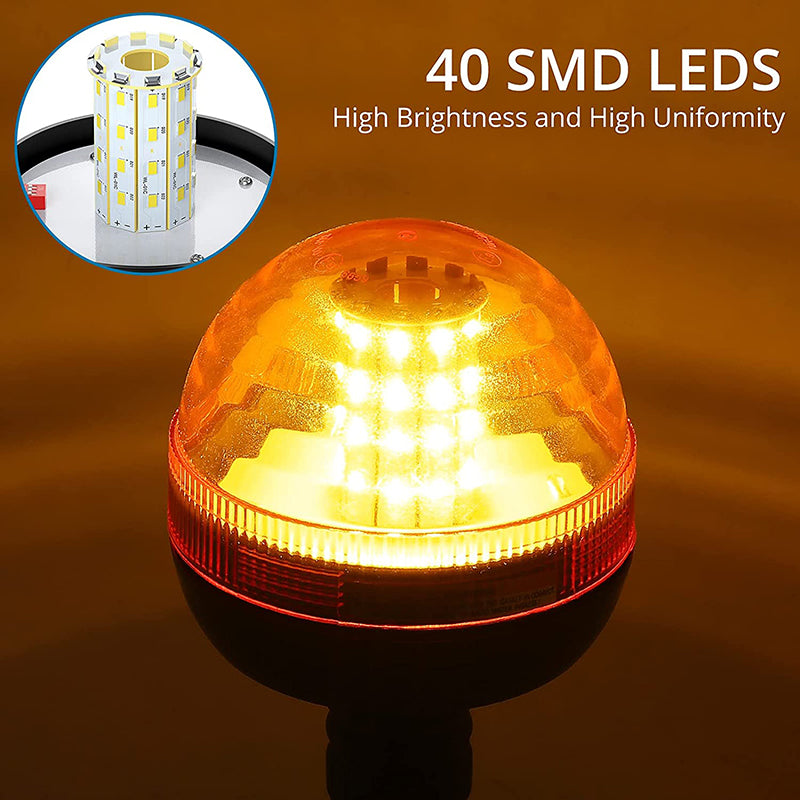 AUTOUTLET 2 PCS Rotating Beacon 40 LED Warning Lights 12V / 24V