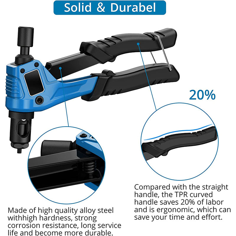 AUTOUTLET 8" RIVET NUT GUN M3 M4 M5,m6,Hand Riveter Rivet Gun Blue