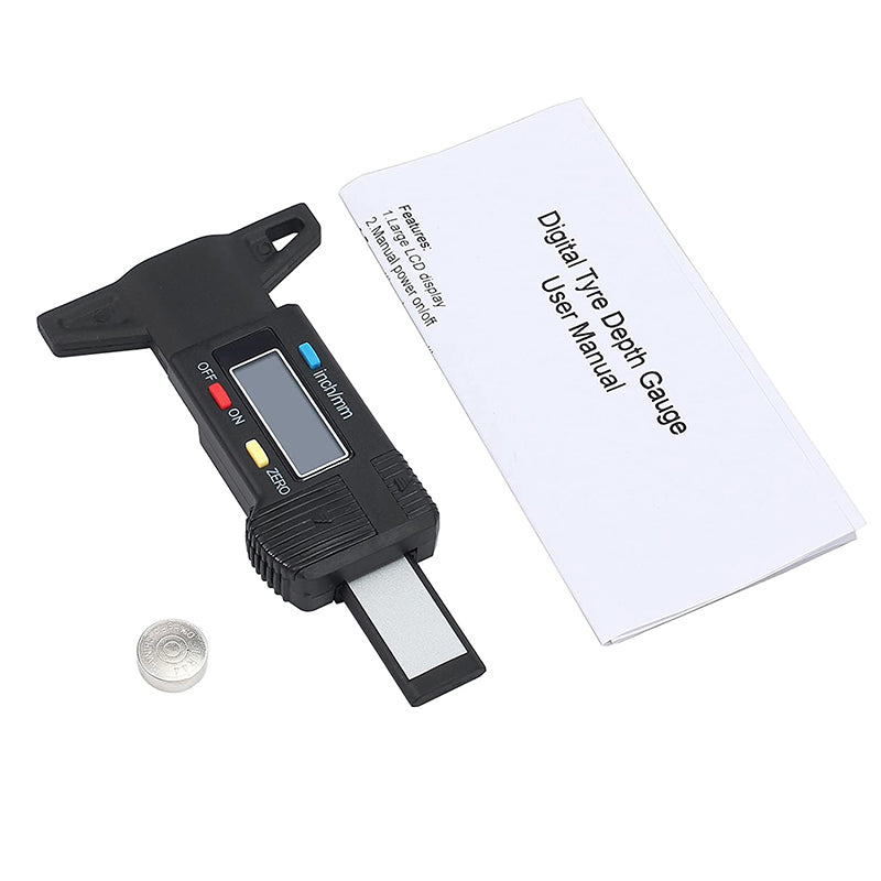 AUTOUTLET Digital Tyre Depth Gauge Tread Checker Motorbike