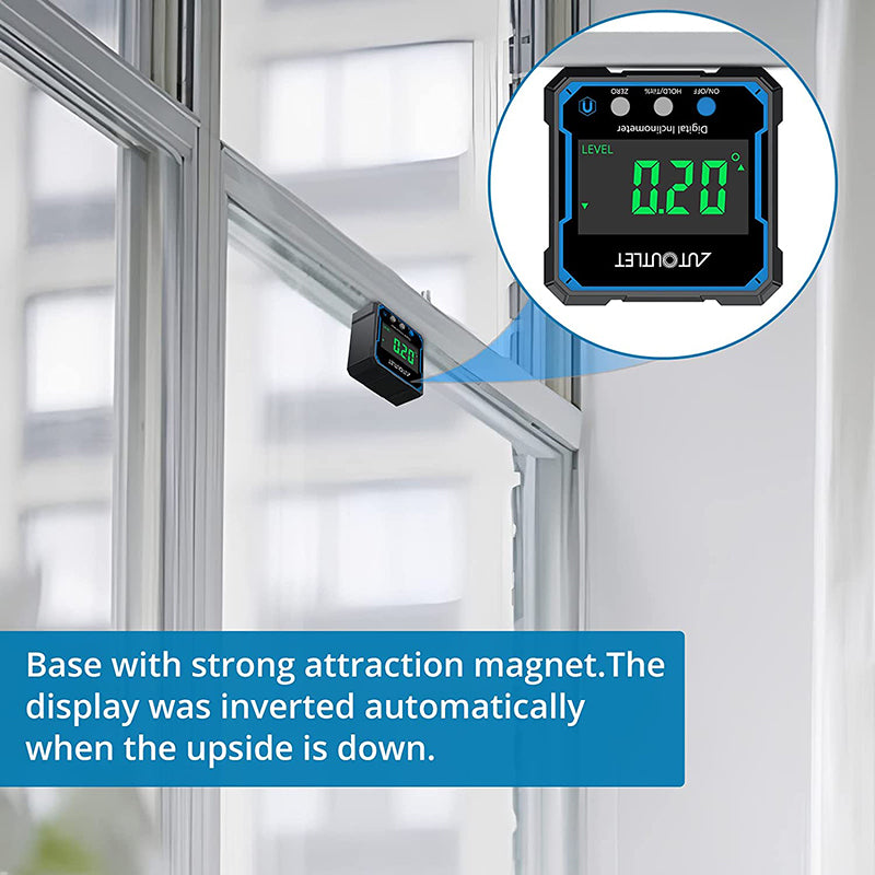 AUTOUTLET Digital Level Box Protractor Angle Finder Level Gauge Waterproof