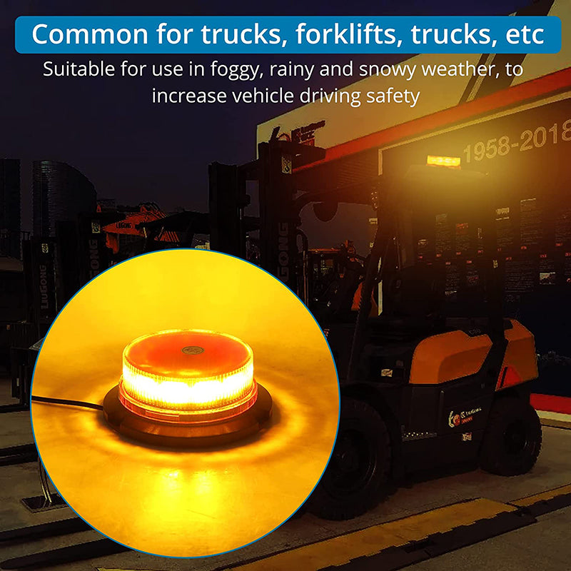 AUTOUTLET 12 LED Strobe Beacon Car Amber Warning Light 10V-30V